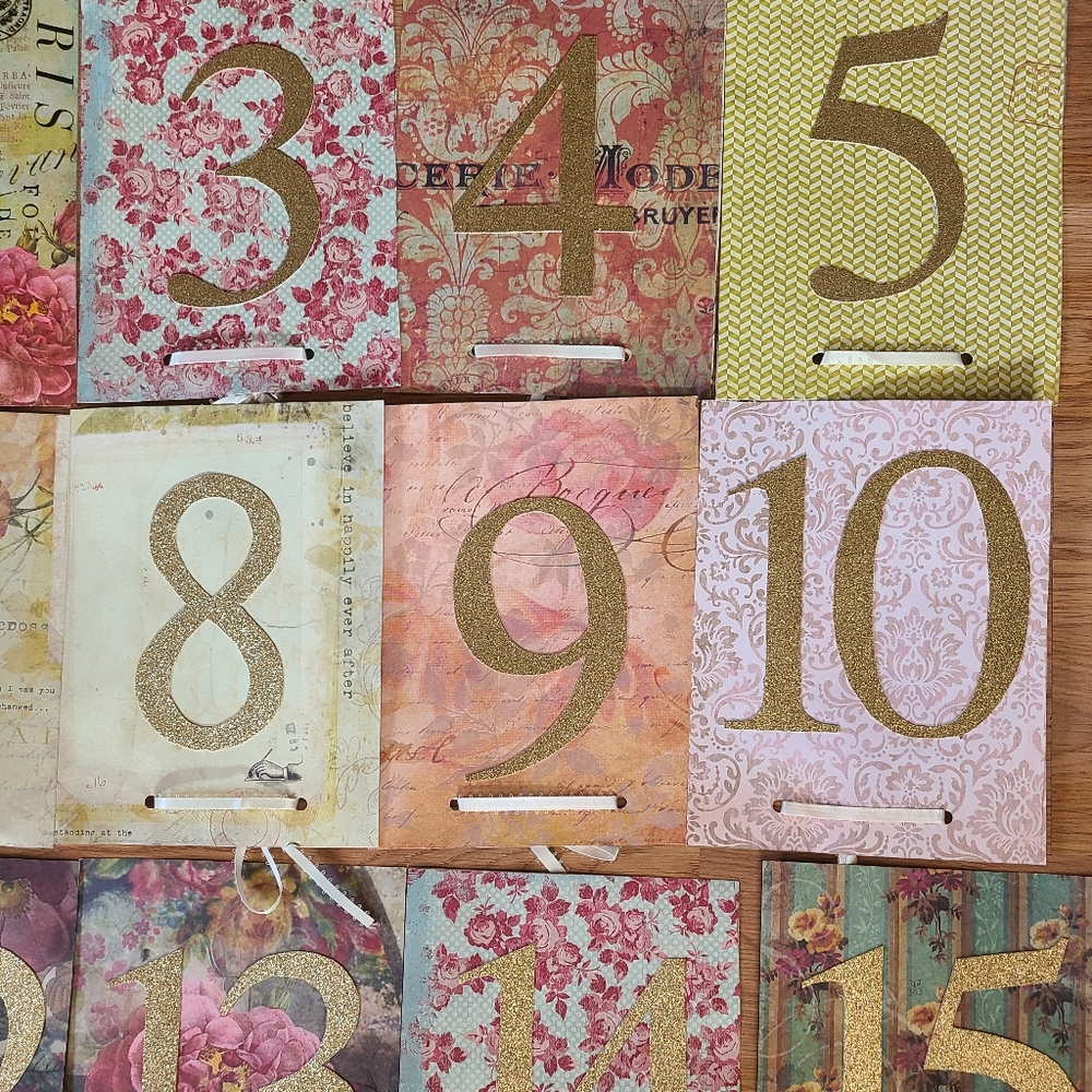 🦩 3/$30 Handmade Romantic Table Numbers - Picture 5 of 5
